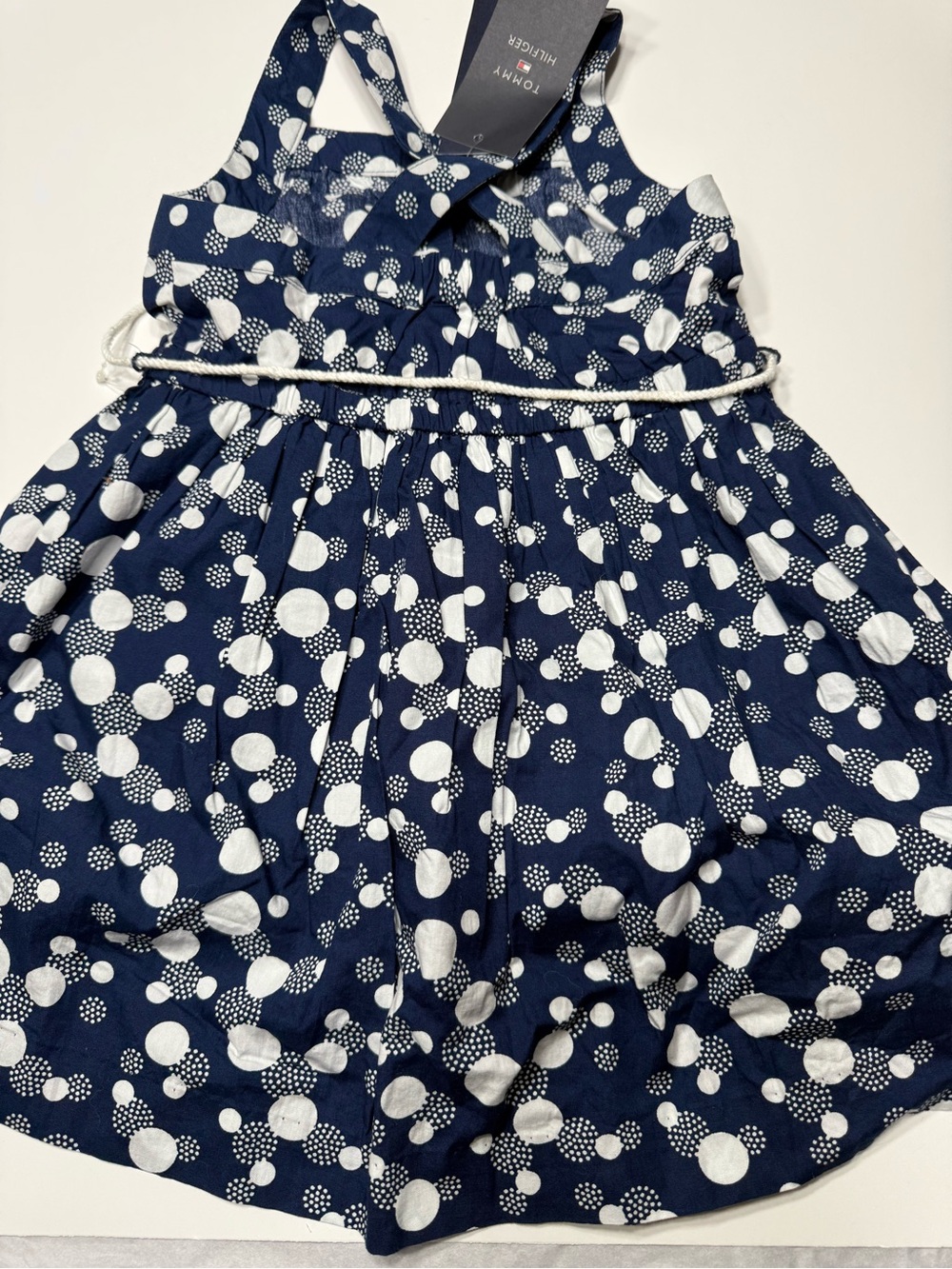 Tommy Hilfiger NWT Navy Blue Polka Dot Button Front Dress size 2T